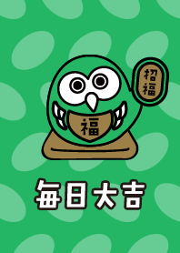 Great luck every day!DarumaOwl/GreenGold