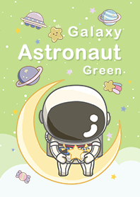 misty cat-moon astronaut galaxy green
