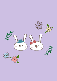 可愛兔兔情侶(紫色)