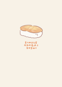 เรียบง่าย ซูชิเปลือกแดง สีเบจ