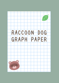 RACCOON DOG GRAPH PAPERj-DUSTY GREEN