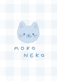 もこねこ × チェック柄 #ブルー 2
