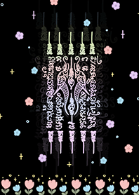Sarika amulet in pastel color: black