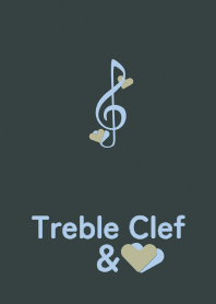 Treble Clef&heart blue-black