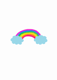 (Happy colorful rainbow theme white )