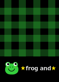 Check pattern and frog from japan