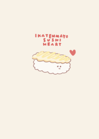 Squid tempura mayo sushi heart beige