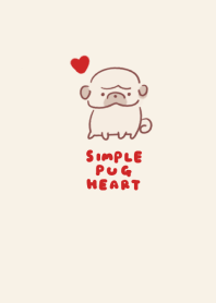 simple heart pug beige.