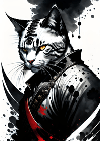 Ink wash cat samurai 8b6167