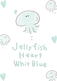 くらげ 水色ハート ホワイト ブルー