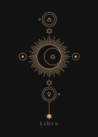 Zodiac Sign - Libra - Golden -