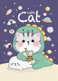 Cat Dino & Seal Cute : Purple