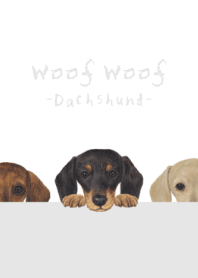 Woof Woof - Dachshund - WHITE/GRAY