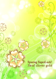 Spring super luck! 5leaf gold clover G