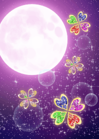 four Leaf Clover Moon purple