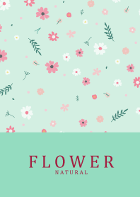 FLOWER MINT GREEN NATURAL 13