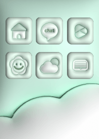 Simple 3D puffy icons- Mint green