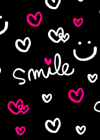 Smile heart smile-Pink heart Black-