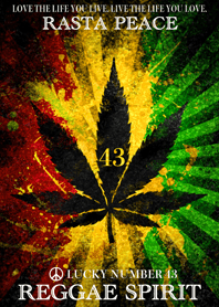 Rasta peace reggae spirit Lucky number43