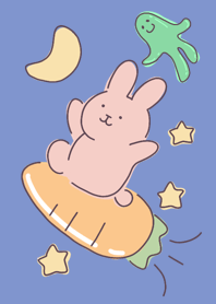 rabbit and space cute theme