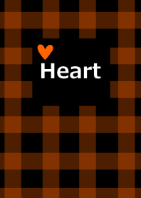 Check pattern and orange heart from J
