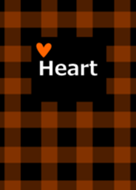 Check pattern and orange heart from J