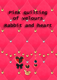 Pink quilting of velours(Rabbit,heart)
