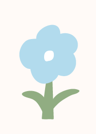 北欧風の花柄（青色）