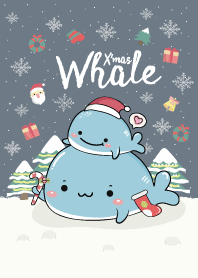 วาฬเกยตื้น Merry Christmas. (Gray Blue)