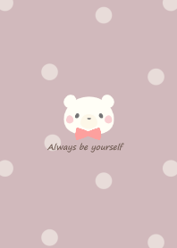 Polar bear and ribbon -smoky pink- pk2