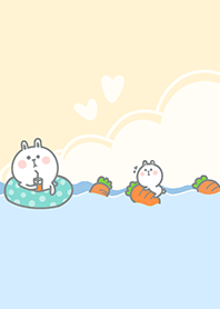 Cute rabbit swimming fun J-Yellow(Gr8)