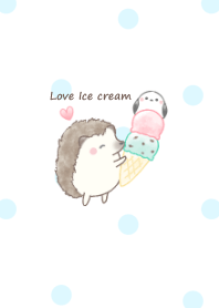 Hedgehog and Shimaenaga-ice cream- wh2