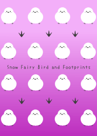 Snow Fairy Bird and Footprints-PINK GRAD