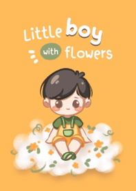 Little boy with flowers