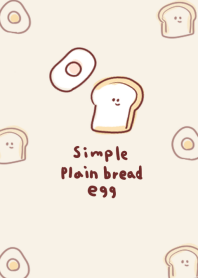 簡單的 普通麵包 煎雞蛋 淺褐色的