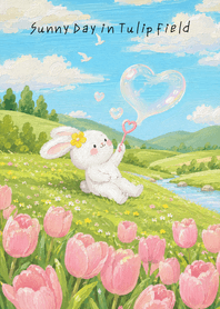 Sunny Day in Tulip Field