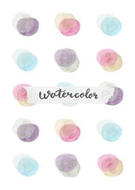 Watercolor polka dots -01-