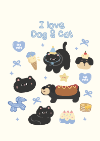 I Love Dog & Cat : Blue :D