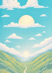 Mountain, Sea, and Moonlit Night aDdF2f