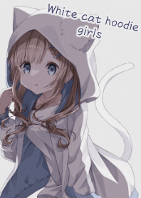 White cat hoodie girls