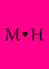 Initial "M & H" Vivid pink & black.