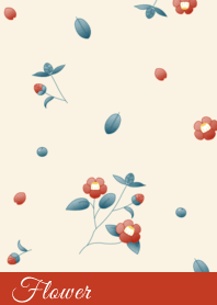 Flower 004-2 (Camellia/Beige/Blue Green)