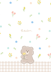 Flower bear,beige color