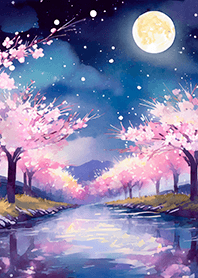 美しい夜桜の着せかえ#2280