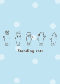 Standing cats -baby blue- dot