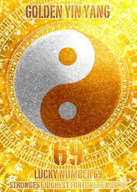 Golden Yin Yang Lucky number 69