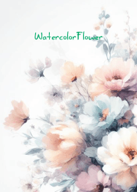 Watercolor White Flower-hisatoto 100