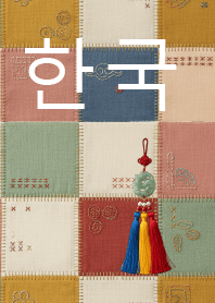 Korean dusky color patchwork pattern