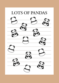 LOTS OF PANDAS NOTEBOOK-CAFEMOCHA COLOR