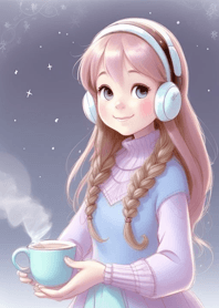 午後のコーヒータイム-音楽の少女 de451F